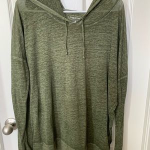 Green light weight shirt with hood